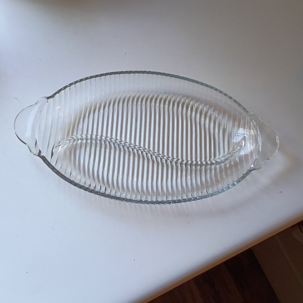 Serving Plate 13 In x 7 In Perfect 2 Separated Areas